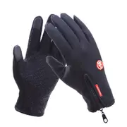 Touch Screen Full Finger Winter Sport Windstopper Ski Gloves Warm Riding Glove Motorcycle Gloves black_M