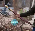 Medieval God of War Kratos Axe Fully Handmade Replica with Leather Sheath
