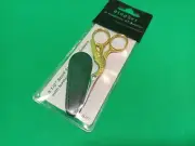 Gingher Gold Stork G-ST Embroidery Scissors 3 1/2", Leather Case. Gold Plated