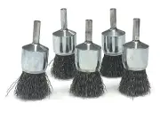 3/4" Crimped Wire End Brush - Carbon Steel Wire - 5 Pack