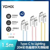 在飛比找momo購物網優惠-【YOMIX 優迷超值2入組】Type-C to Light