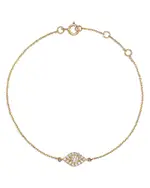 Bloomingdale's Fine Collection Diamond Evil Eye Chain Link Bracelet in 14K Yellow Gold, 0.22 tcw
