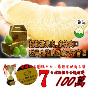 免運!【果味仙】麻豆文旦 40年老欉品牌履歷 5斤(4~5粒)禮盒(預購) 5斤(4~5粒)/箱 (12箱,每箱242.7元)