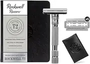 Rockwell T2 | Twist-To-Open (TTO) Double-Edge Safety Razor | Full Metal | Includes 5 Fully Recyclable Stainless Steel Blades (Gunmetal Chrome)