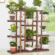 Fin Rustic Jumbo Wood Plant Stand Flower Pots Shelf Rack Indoor Outdoor Strong Hold