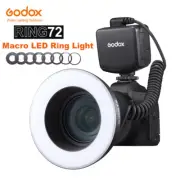 Godox RING72 Macro Flash LED RIng Light with 8 Adapter Ring For Canon Nikon DSLR