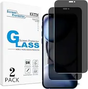 [2 Pack] KATIN Privacy Screen Protector for iPhone 12 Mini 5.4-Inch, Anti-Spy Tempered Glass Film, Anti-Scratch, Case-Friendly