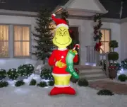 The Grinch Santa Suit Gemmy 6.5 Christmas Stocking Dr. Seuss Air Inflatable