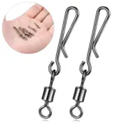 100PCS Fishing Barrel Bearing Swivel Stainless Steel Hanging Ring Fish Connector