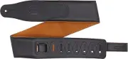 Levy's 3" Cirro Series Padded Garment Leather Guitar Strap; Black & Honey