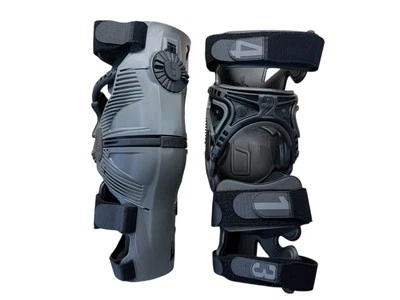 Mobius X8 Pair Knee Braces Small Storm Grey Dirt Bike MX ATV