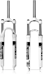 Mountain Bike Bike Suspension Fork, 26"/27.5"/29" Magnesium Aluminum Alloy Shock Absorber Single Shoulder XC Mountain Bike Front Fork-100mm Travel, 9mm QR, 28.6mm Straight Tube, Manual Lockout