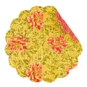 Splendor Cotton Quilted Round Reversible Placemats Set of 6, 17"