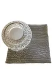 luvfabrics VinylCrocodile Silver Placemats Texture Hemmed Edges 14x 14 Set 6 Sq