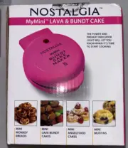 Nostalgia MyMini Lava Donut Muffin And Bundt Cake Maker Hot Pink New