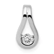 14k White Gold 2.8mm VS Diamond Teardrop Shape Slide Pendant