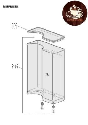 Nespresso WATER TANK & LID fits VERTUO LATTISSIMA ENV300.B - ENV300.W
