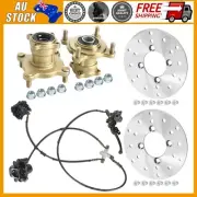 2PCS Front Wheel Hubs & Brake Caliper & Disc Rotors For ATV Quad Buggy Go Kart