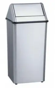 New Bradley 377 Free Standing Bin 50L - Silver 330Mm W X 330Mm L X 737Mm H