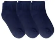 Jefferies Socks Girls Boys Kids Seamless Cushion Sport Quarter Ankle Sock 3 Pair