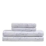 Calvin Klein Printed Cotton Sateen 4 Piece Sheet Set, King