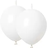 80 Pieces White Link Balloon Garland Kit 12 Inch quick Link Balloons Tail Connected yellow Balloon Garland for Birthday, Halloween, Christmas Party Festival Decorations