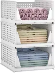 Closet Organizer Stackable Clothes Organizer and Storage Bins Foldable Plastic