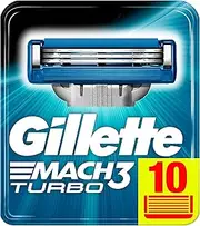 Gillette Mach3 Turbo Refill Blades for Men Razor Pack of 10 Replacement Blades