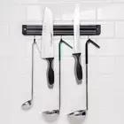 13" Black Magnetic Knife Holder/Strip With Hooks & Mounting Parts Free Ship USA