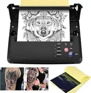 Tattoo Transfer Stencil Machine Copier Printer Thermal Tattoo Kit Copier Printer With 20pcs Free Tattoo Stencil Transfer Paper Black (2023 Update Version)