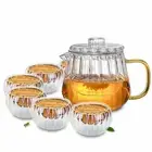 7 in 1 Tea Set - 1pc 550ml Heat-Resisting Glass Teapot + 6pcs/lot 35ml Glass Cup