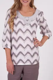 Etched Emb Zig Zag Tunic--GOR-102813S2