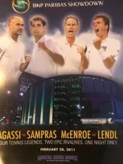 PETE SAMPRAS VS ANDRE AGASSI MCENROE VS LENDL PROGRAM MSG 2/28/10 BNP SHOWDOWN