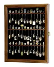 Spoon Display Case 36 Pcs Tea Souvenir Collection Walnut Solid Wood Holder Rack