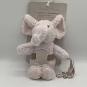 SL Home Fashions Keep Me Close Pink Elephant Plush Lovey Pacifier Holder New 9”