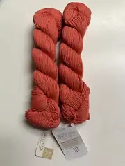 Blue Sky Alpacas Skinny Cotton Yarn 100% Organic 2 hanks Coral #317+Bag Pattern