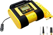 Car Air Compressor Tire Inflator, Portable, Digital Gauge, 12V DC, 150 PSI, Blac