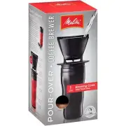 Melitta Coffee Maker, Single Cup Pour-Over Brewer with Travel Mug, Black 2 Pack