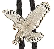 NEW! Western Silver Eagle Bolo Tie with Cord & Tips Made USA