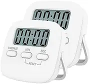 EZONEDEAL Digital Timer, Kitchen Timer for Kids, High Alarm Magnetic Countdown Egg Timer, Hanging Hole, Back Stand Countdown Stopwatch Kitchen Timers for Cooking Classroom, Bathroom, Teachers (2Pcs)