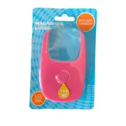 Small Pink Hand-held Magnifier Loupe Reader with LED Light Batteries Included