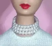 BarbieDreamz WHITE TRIPLE PEARL CHOKER Mood For Music VINTAGE REPRO Reproduction