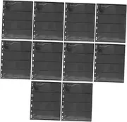 TEHAUX 10 Sheets Stamp Album Expanding Box File Card Collection Book Black Binder