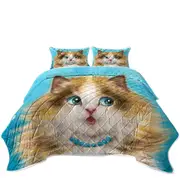 Cute Cats Art Girly Kitten Blushing Coverlet