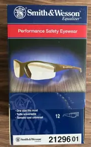 Smith & Wesson Equalizer Safety Glasses Gun Metal Frame Clear Anti-Fog Lens NEW