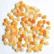Wholesale 100pcs 6mm Natural Yellow Jade Stone Round CAB CABOCHON DIY Jewelry
