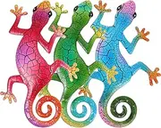 Luxshiny 3pcs Lizard Wall Decoration Lizard Garden Art Gecko Wall Ornaments Decorative Garden Sculptures Lizard Ornament Lizard Wall Scriptures Outdoor Decor Gecko Pendant Walls Metal