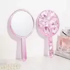 High definition Electroplating Handheld Mirror Round Beauty Mirror Dormitory