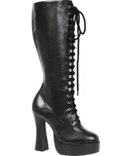 Matte Black Easy Lace Deluxe Womens Boots