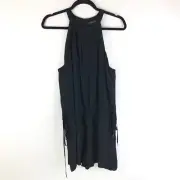Club Monaco Dress Drawstring Waist Sleeveless Mini Black Size 12